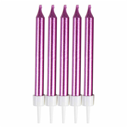 Metallic Pink Candles - 6cm (10pk)