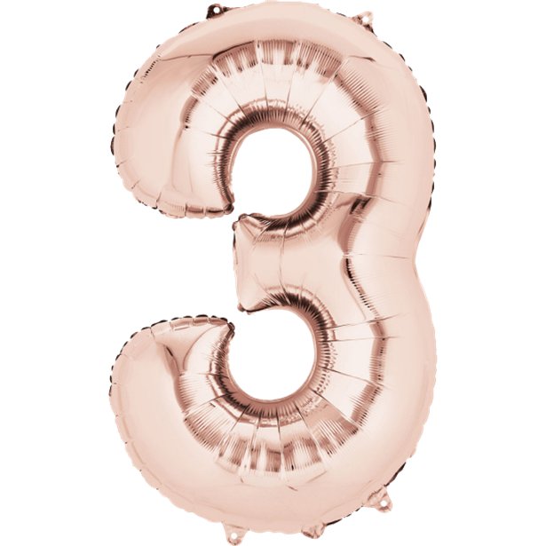 Rose Gold Foil Number Balloons - 34" – number 3 – product image 5