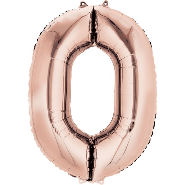 Rose Gold Foil Number Balloons - 34" – number 0 – product image 2
