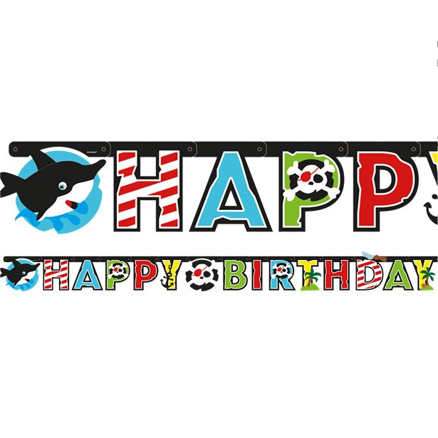 Captain Pirate 'Happy Birthday' Paper Banner - 1.8m – product image 1