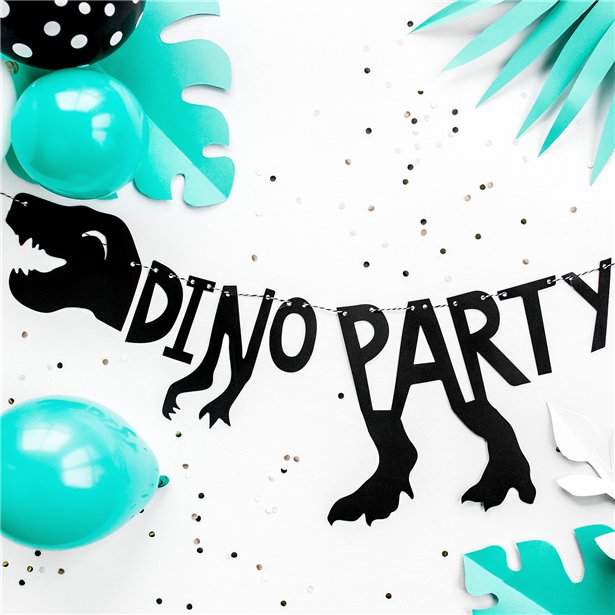 Dino Party Silhouette Paper Banner - 90cm – product image 2