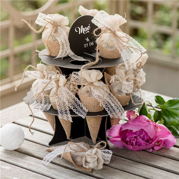 Hessian Cone Favor Bags (4pk)