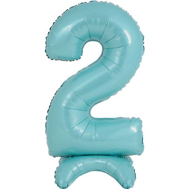 Pastel Blue Standing Number Balloons - 25" Air Fill – number 2 – product image 5