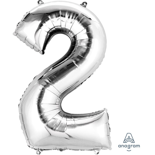 Foil Number 2 Balloon - Various colours