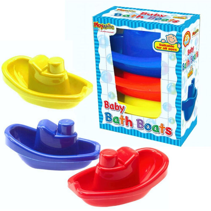 Set of Three Colourful Floating Bath Time Boats for Babies – product image 1