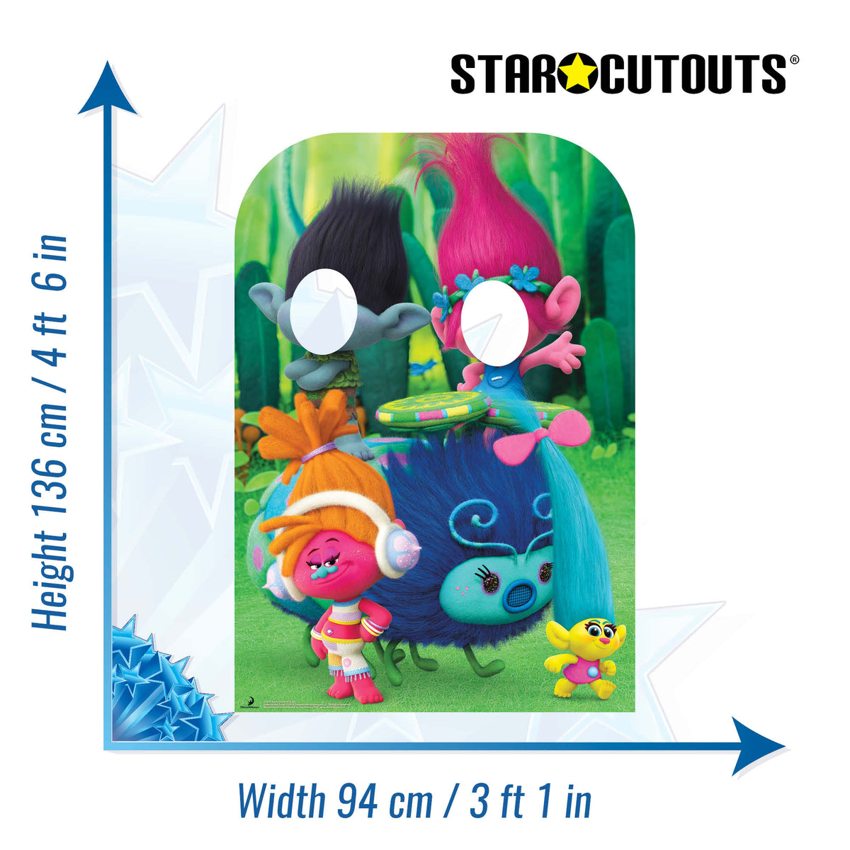 SC930 Trolls Stand-In (Can't Stop the Feeling Left) Cardboard Cut Out Height 136cm – product image 2