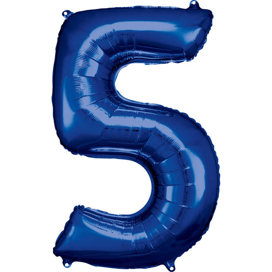Blue Foil Number 5 Balloon - 34"