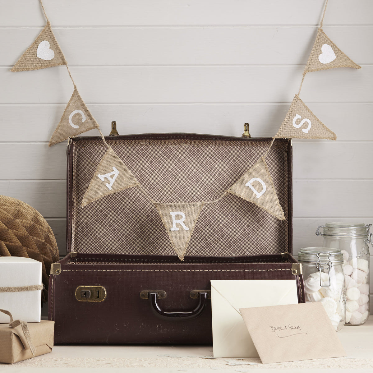 Cards Hessian Burlap Bunting - Vintage Affair