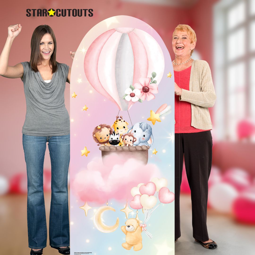 SC4611 Baby Air Balloons Animal Backdrop Cardboard Cut Out Height 185cm