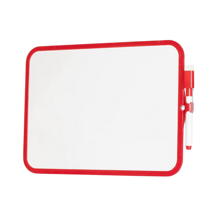 Red Dry-Erase Whiteboard With Marker & Rubber