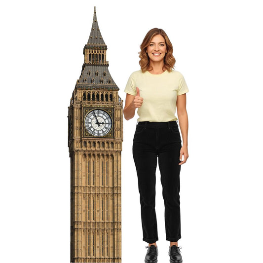 SC146 Big Ben Clock Cardboard Cut Out Height 185cm