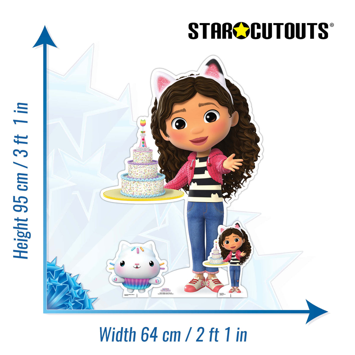 SC4316 Gabby with Cake Gabby's Dollhouse Star Mini Cardboard Cut Out Height 95cm – product image 2