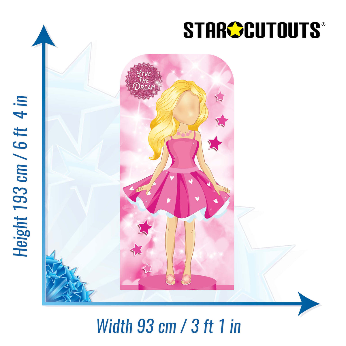 SC4320 Pink Doll Stand In Cardboard Cut Out Height 193cm – product image 3