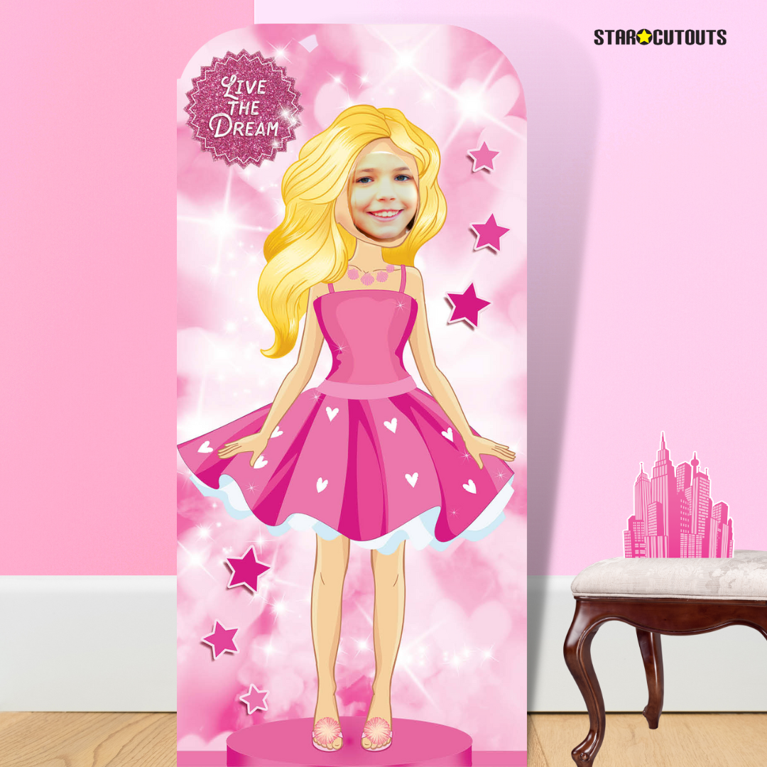 SC4320 Pink Doll Stand In Cardboard Cut Out Height 193cm – product image 2