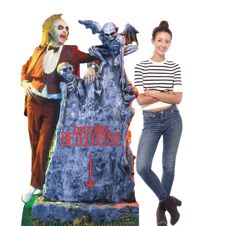 SC4512 Beetlejuice Michael Keaton with Tombstone Cardboard Cut Out Height 182.00cm – product image 1