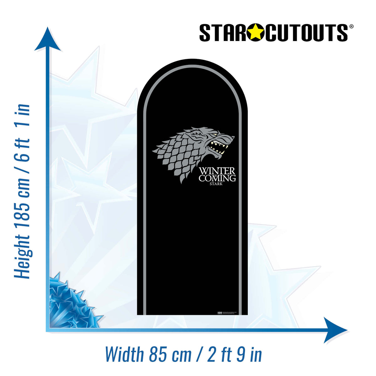 SC4541 Game of Thrones Stark Motif Sigil Backdrop Cardboard Cut Out Height 185cm – product image 2
