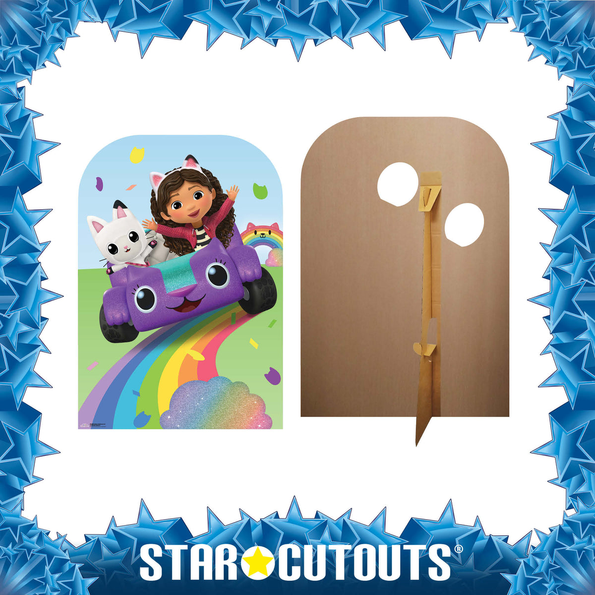 SC4566 Gabbys Dollhouse Carlita, Pandy Paws Driving on Rainbow Stand-In Cardboard Cut Out Height 131cm – product image 5