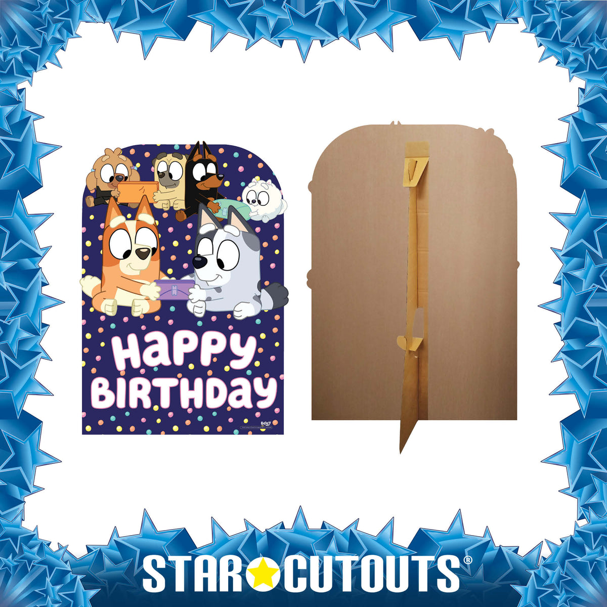 SC4571 Bluey and Friends Happy Birthday Child Sized Backdrop Cardboard Cut Out Height 132cm – product image 4