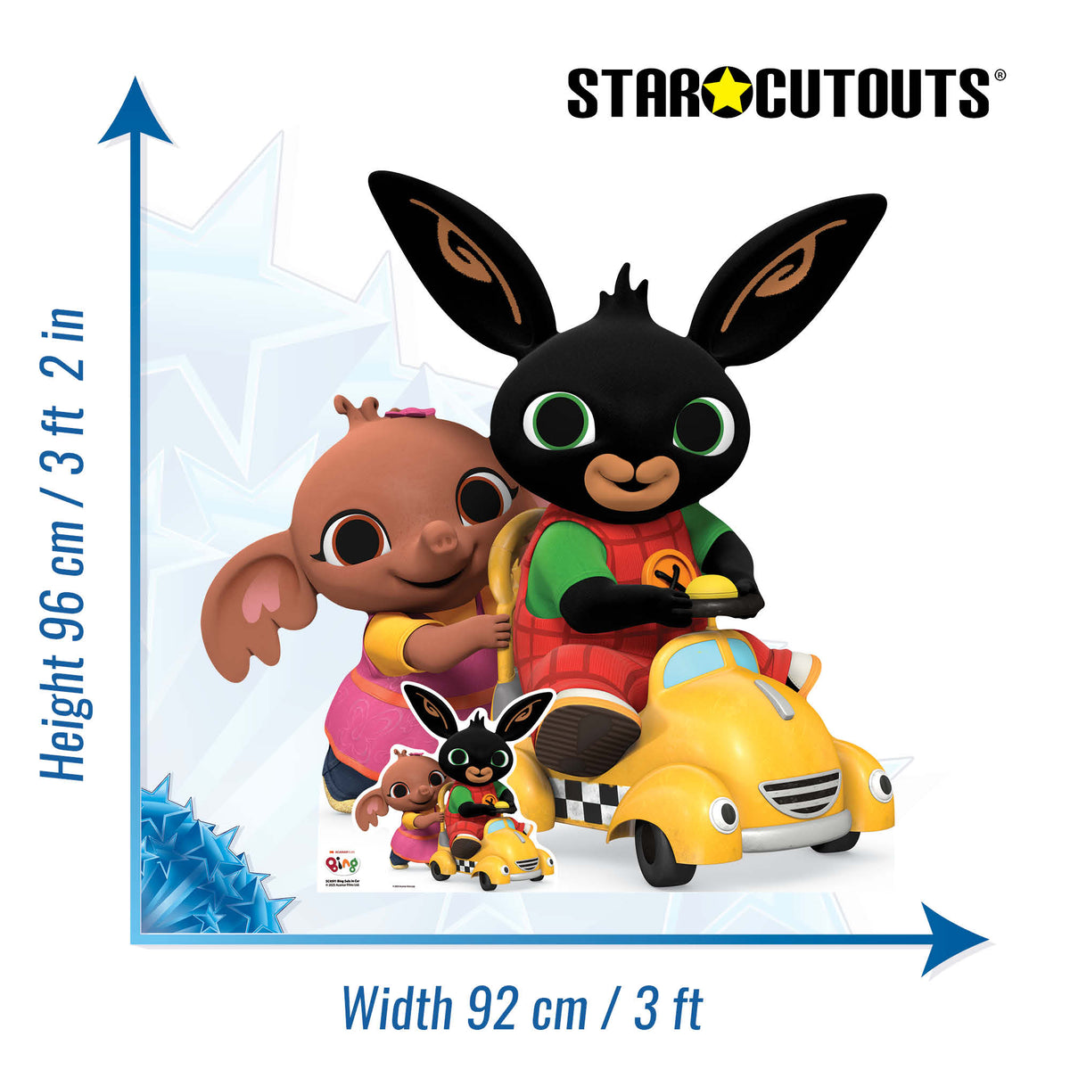 SC4591 Bing Bunny & Sula In Car Cardboard Cut Out Height 96cm – product image 3