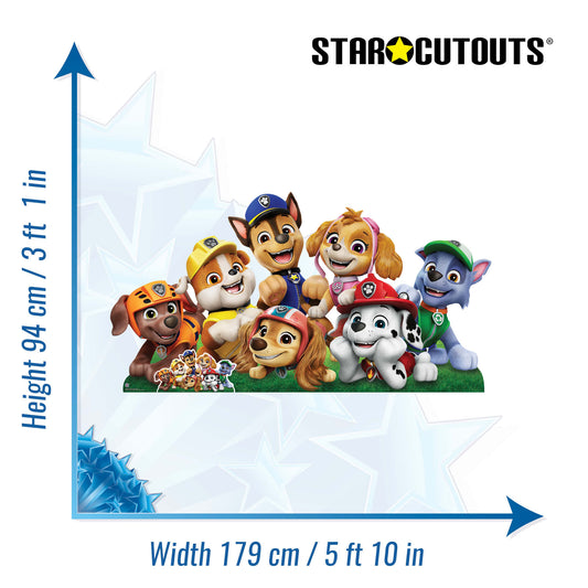 SC4601 Paw Patrol Group Shot Wide Cardboard Cut Out Height 94cm Cardboard Cutouts for Birthday Parties | All Ages UK