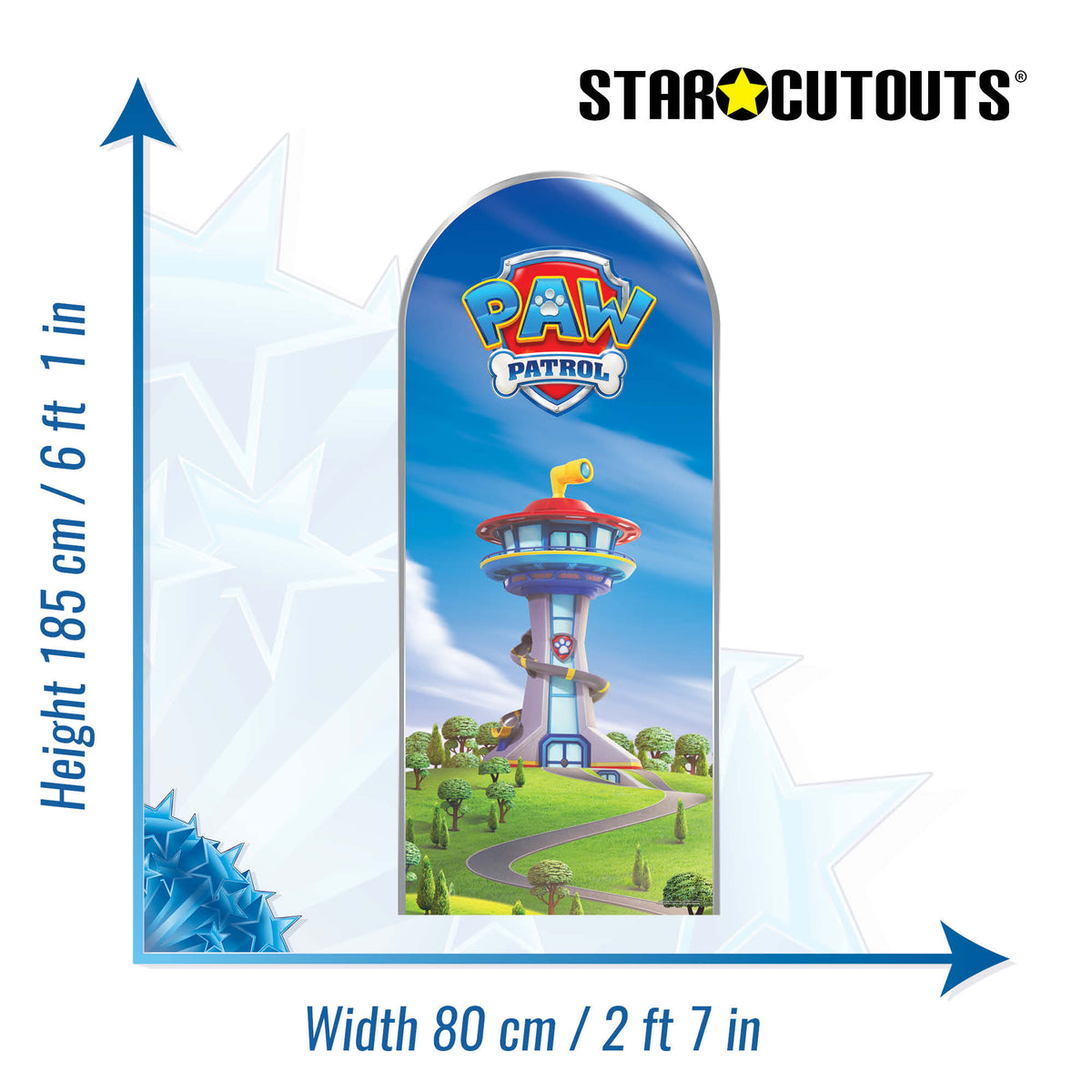 SC4603 Paw Patrol Logo Tower Backdrop Single Cardboard Cutout Height 185cm Paw Patrol Cardboard Cutouts UK | Kids Party Decorations – product image 5
