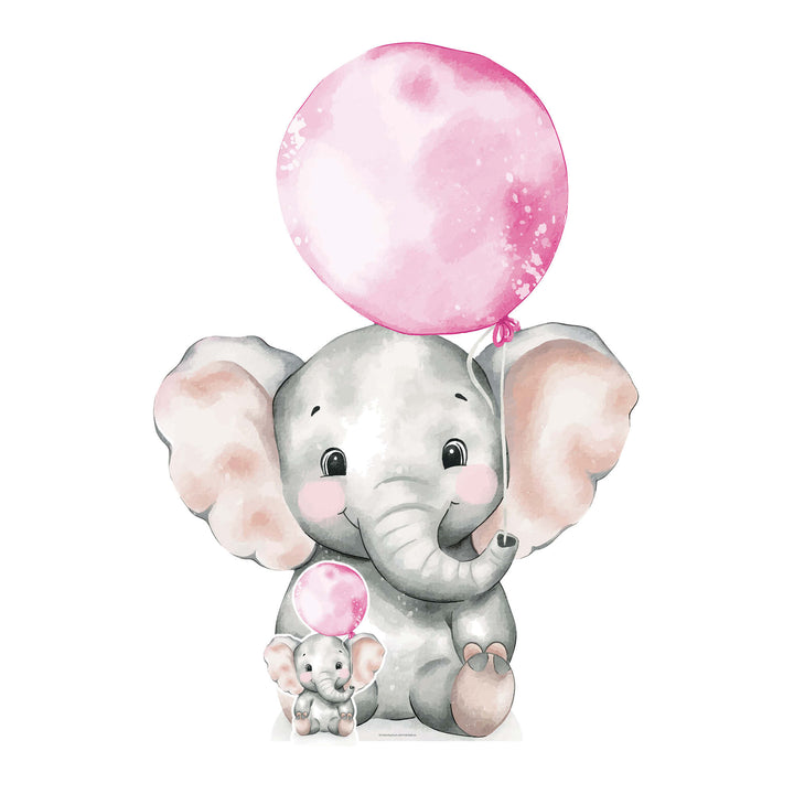 SC4633 Elephant with Pink Balloon Cardboard Cut Out Height 133cm – product image 1