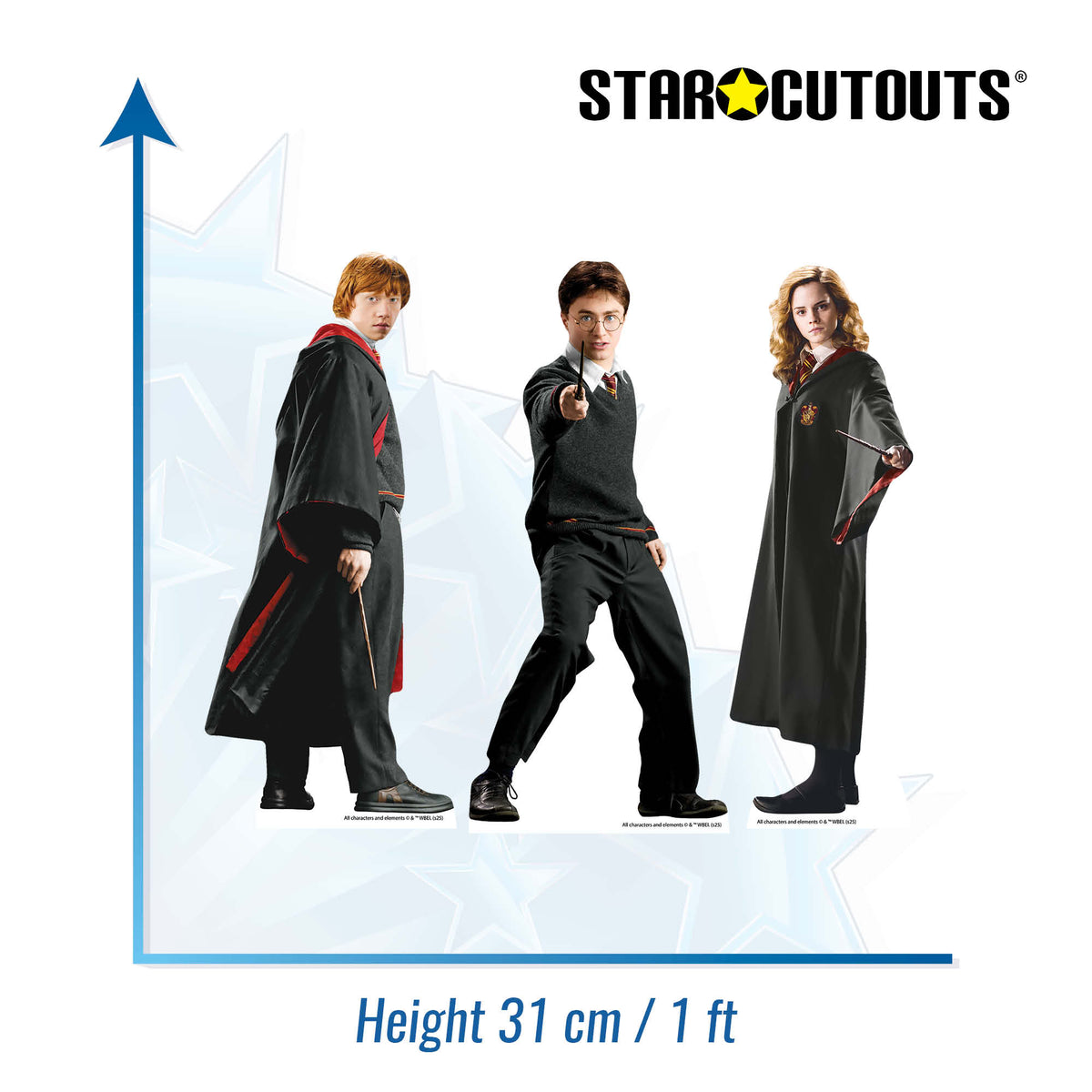 SC4739 Harry Potter, Hermione Granger & Ron Weasley Shelf Top Pack Cardboard Cutouts Height 31cm – product image 2