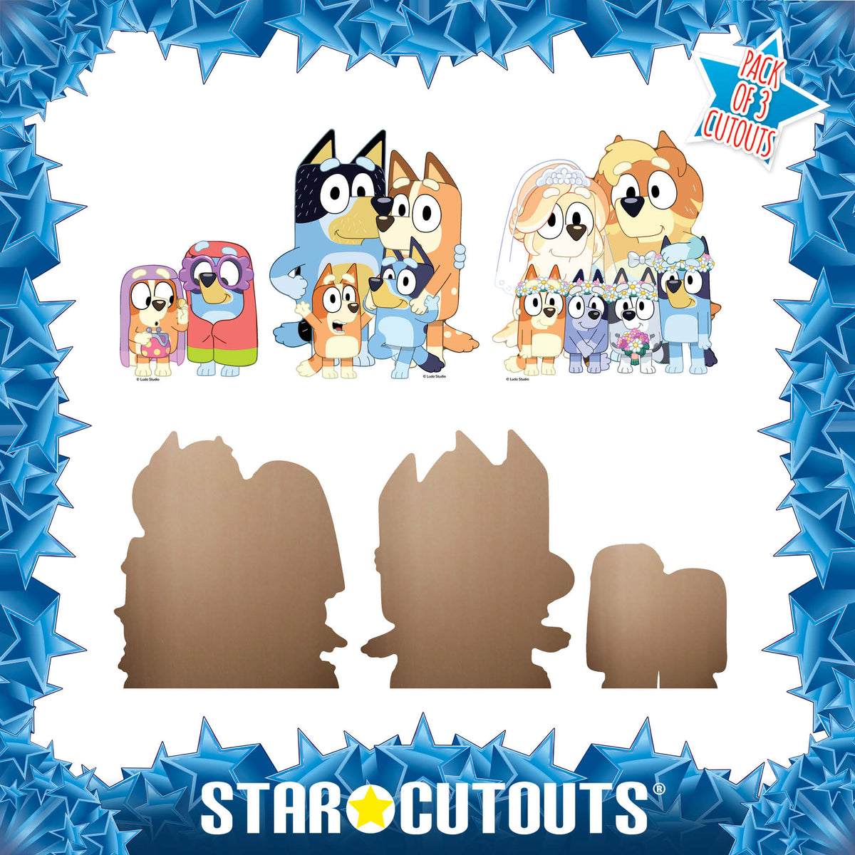 SC4766 Bluey & Bingo, Grannies, Heeler Family & Bluey Family Wedding Shelf Top Pack Cardboard Cutouts Height 21cm – product image 5