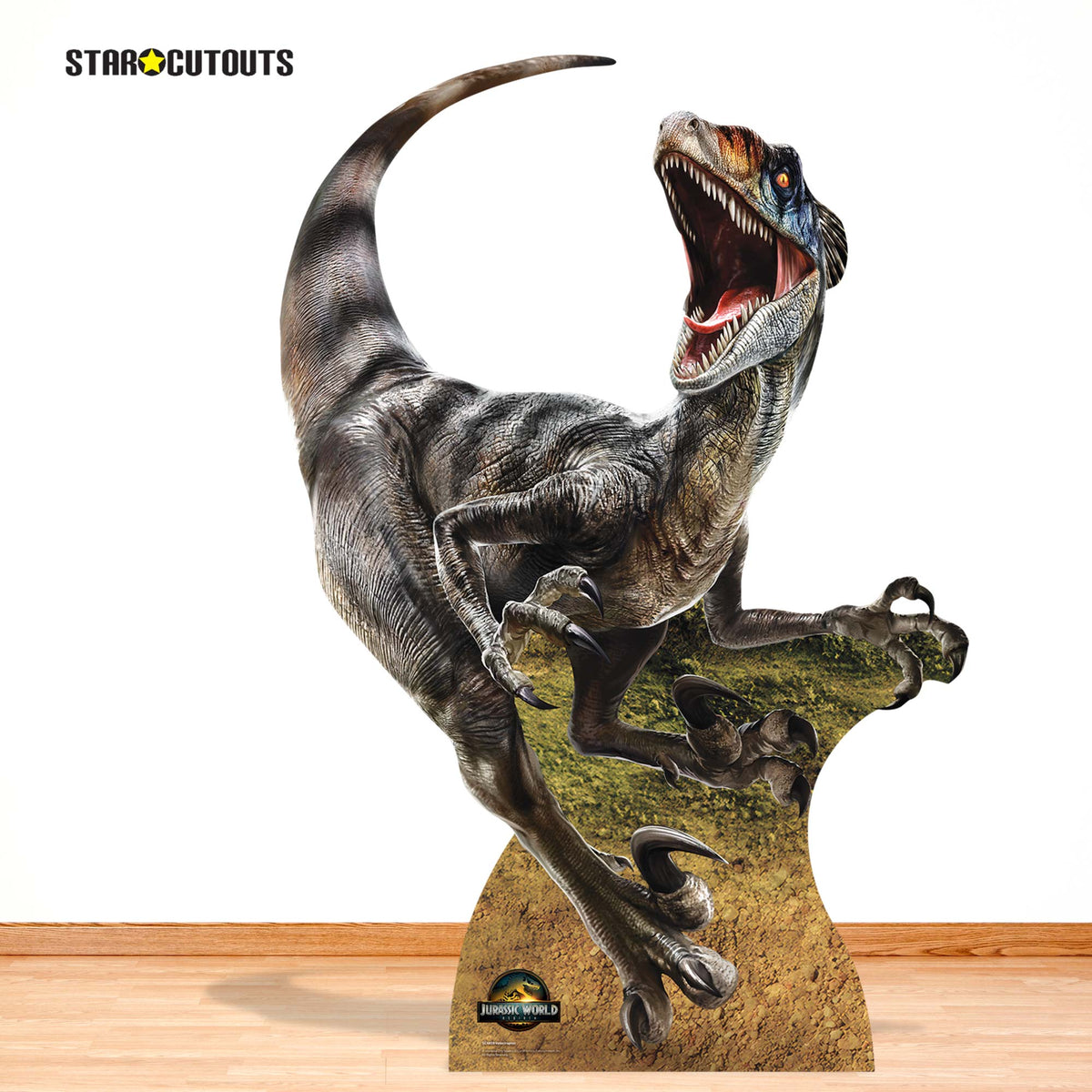 SC4859 Velociraptor Dinosaur Jurassic World Rebirth Cardboard Cut Out Height 144cm – product image 2