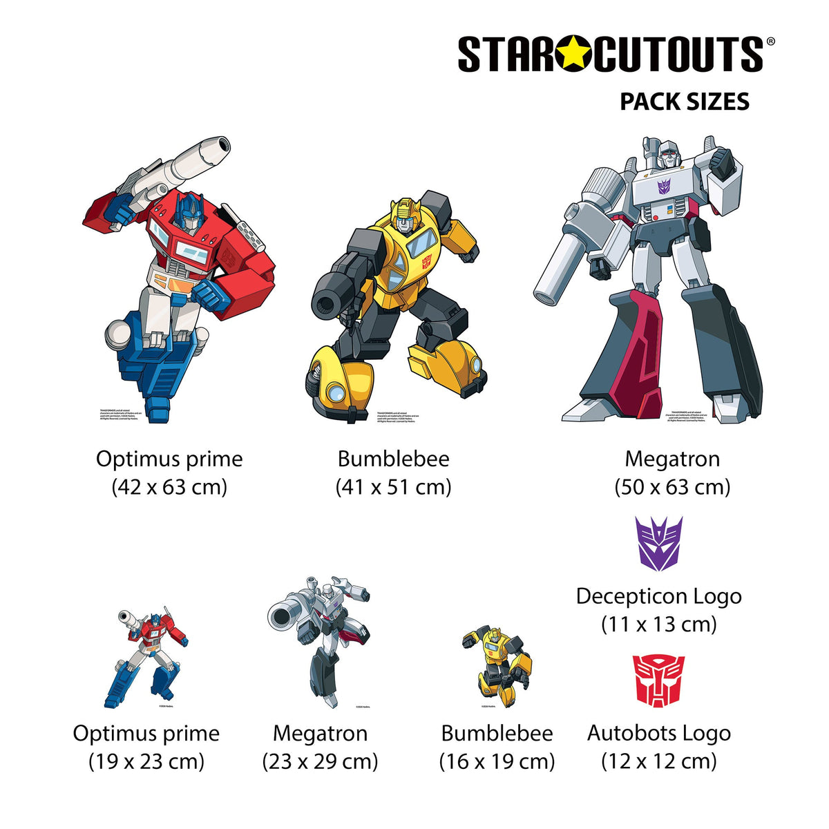SC4884 Transformers Retro Bundle Pack Party Favour Birthday Room Decoration Eight Cardboard Cutouts Max Height 63cm – product image 2