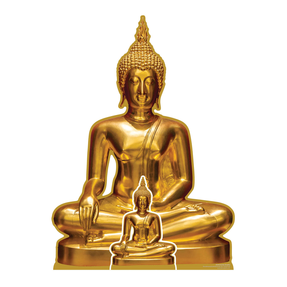 SC4918 Golden Buddha Statue Cardboard Cut Out Height 92cm