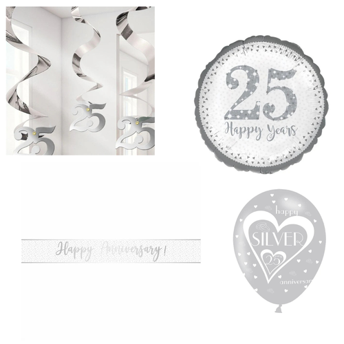 25th Wedding Anniversary Decorations Kit