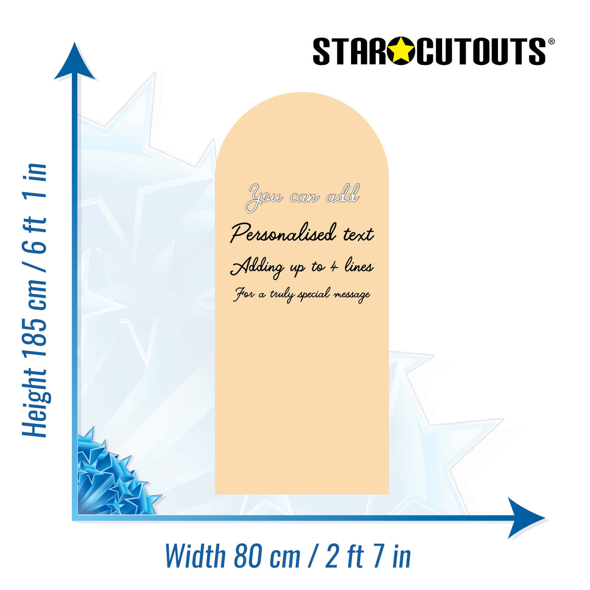XQ003 Custard Cream Sailboard Cardboard Cut Out Height 185cm Width 80cm – product image 2