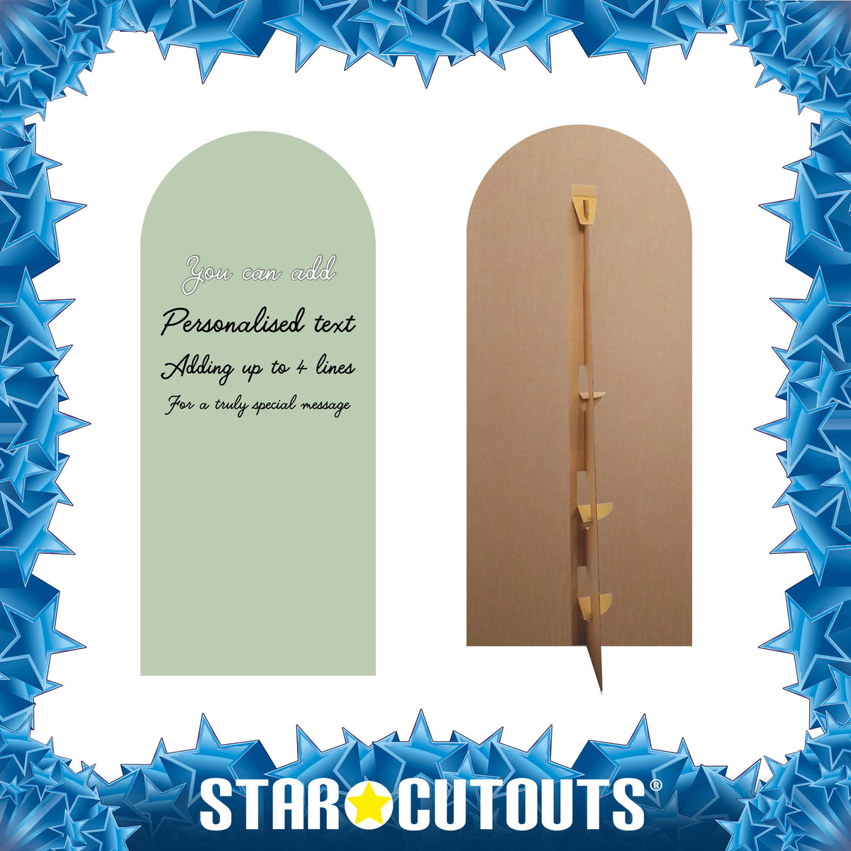 XQ004 Sage Green Sailboard Cardboard Cut Out Height 185cm Width 80cm – product image 3