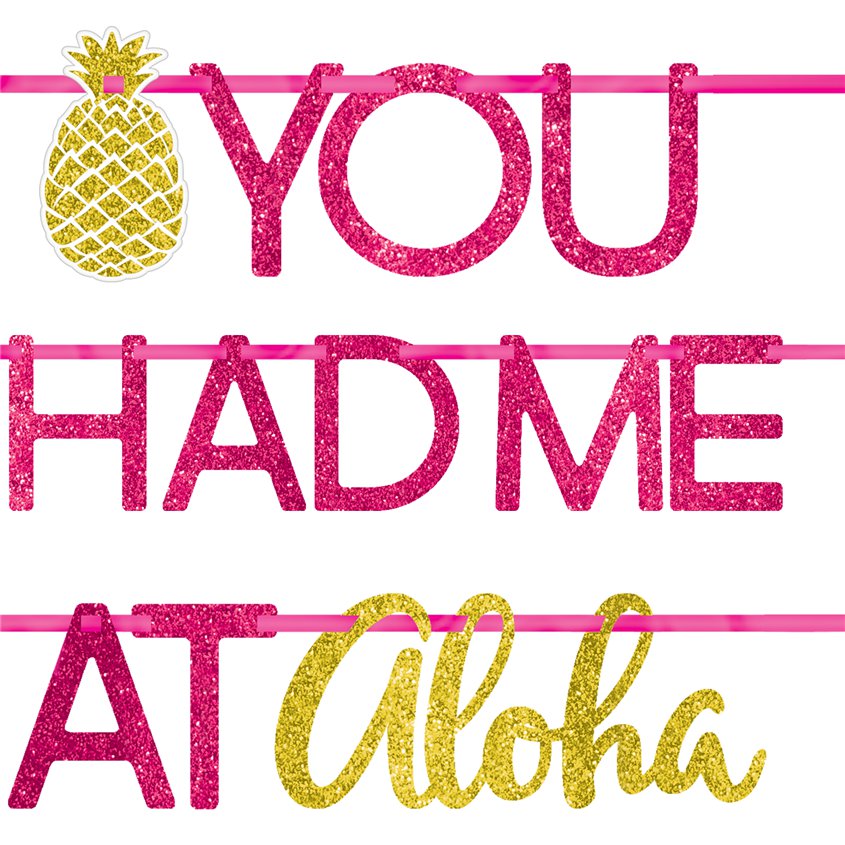 Aloha Summer Glitter Letter Banner - 3.65m – product image 3