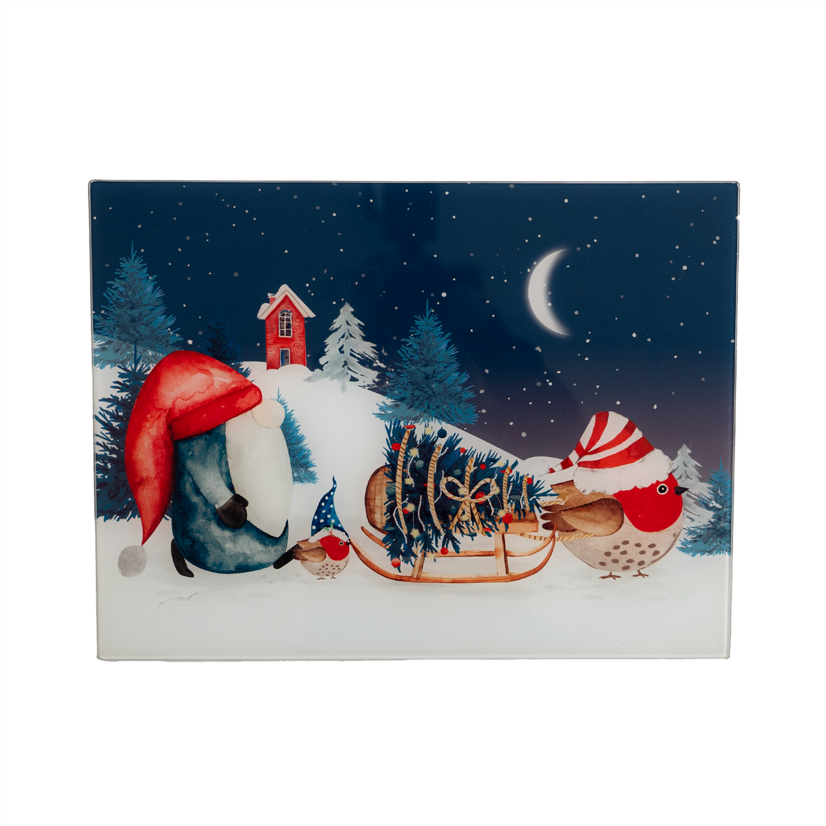Festive Forest Friends Glass Worktop Saver