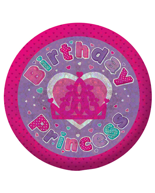 Happy Birthday Princess Badge - 5.5cm