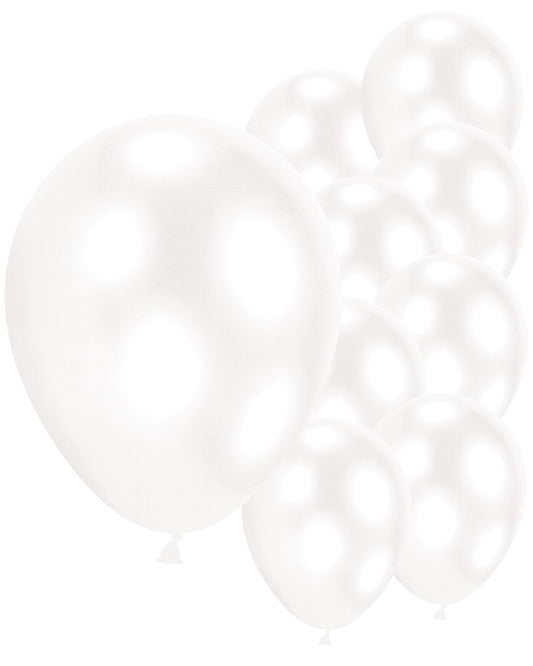 9'' Pearl White Latex Balloons (10pk)