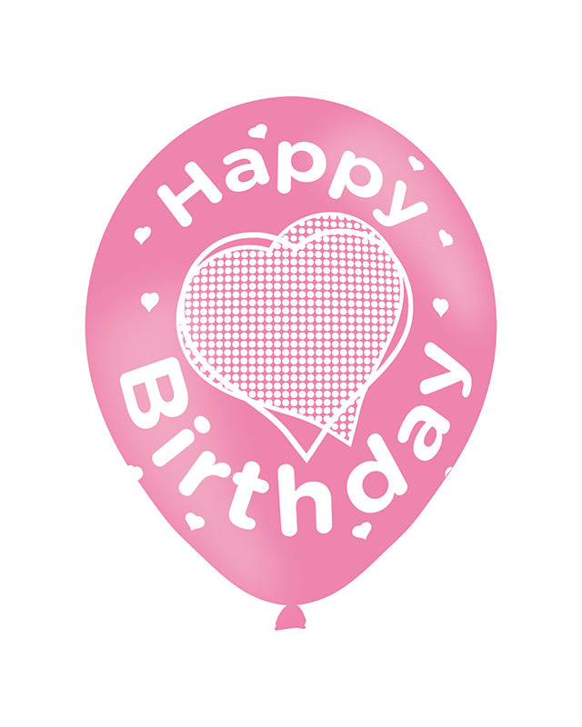 Happy Birthday Pink Balloons - 11'' Latex (6pk) – product image 2
