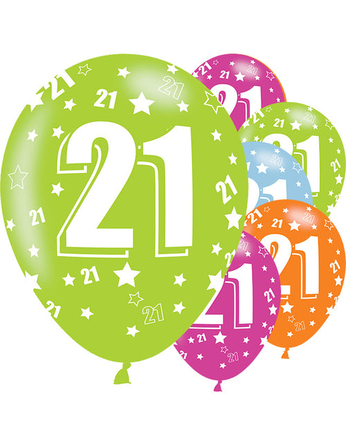 21st Birthday Assorted Balloons - 11'' Latex (6pk) – product image 1