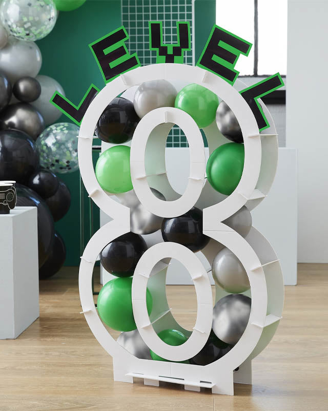 Black, Green & Grey Balloon Mosaic Balloon Pack with Letters (45pk)