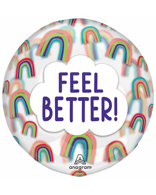 Feel Better Rainbows Clearz Balloon - 18"