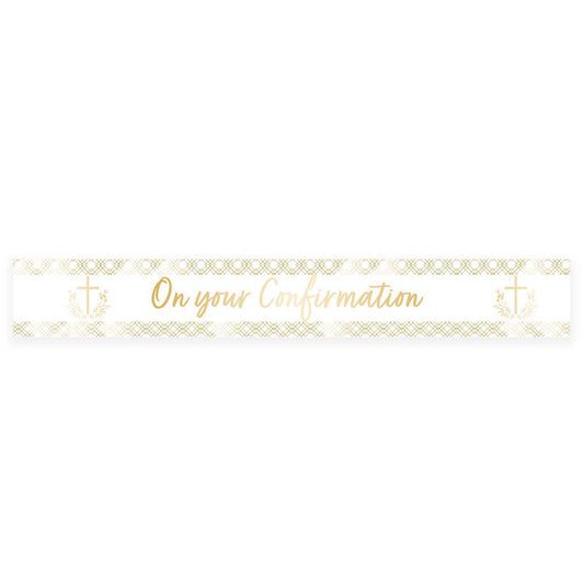 Botanical Celebration 'On your Confirmation' Foil Banner - 2.7m