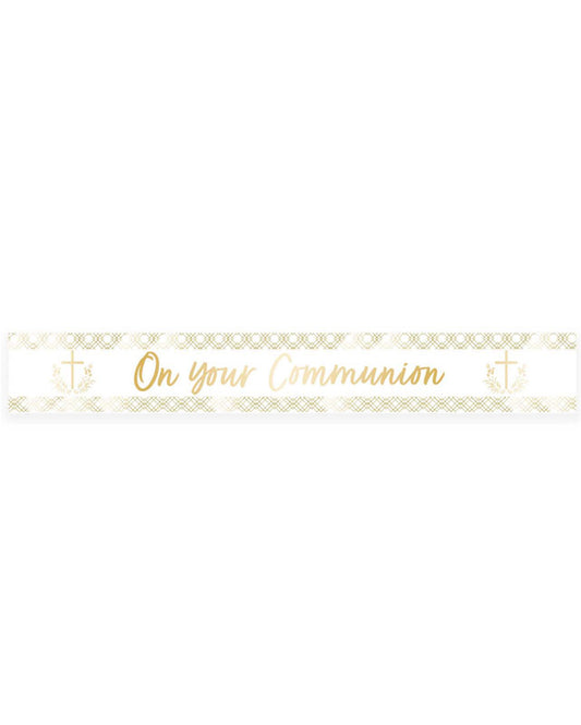 Botanical Celebration 'On your Communion' Foil Banner - 2.7m