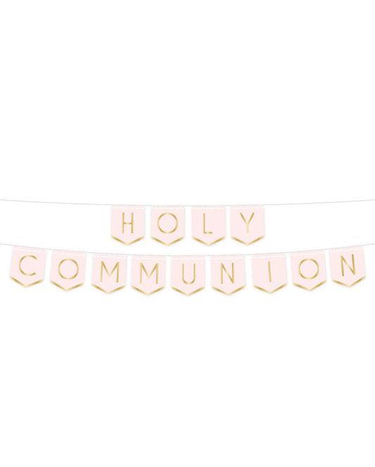Pink Botanical 'Holy Communion' Paper Banner - 2.5m