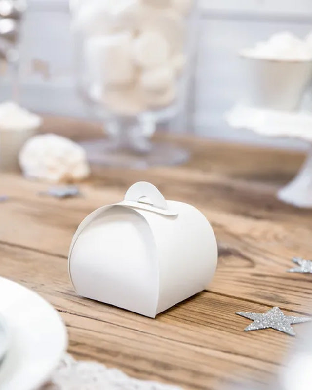 White Paper Favour Boxes - 6.6cm x 5.5cm (10pk)