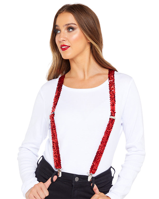 Red Sequin Braces – product image 2