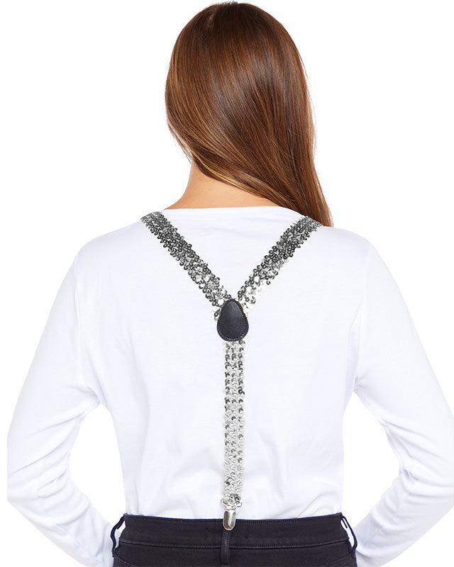 Silver Sequin Braces