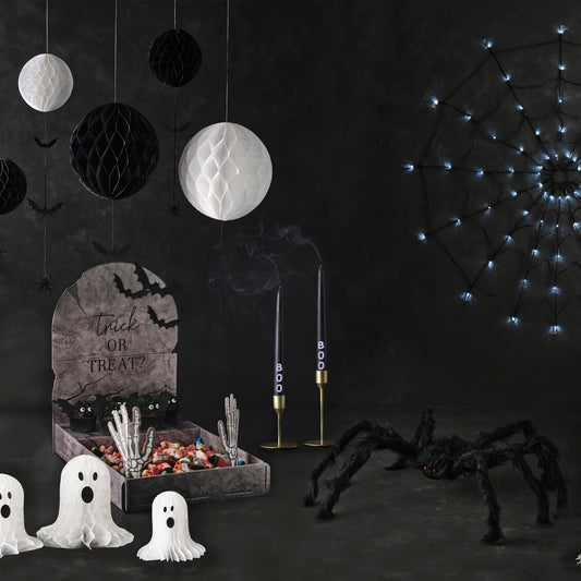 Tapered Black 'Boo' Candles - (2PK)