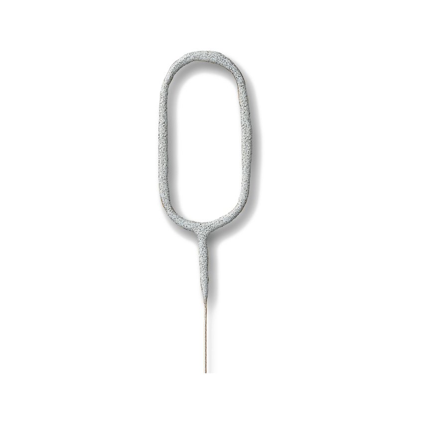 Silver Number 0 Sparkler Candle - 7" – product image 2